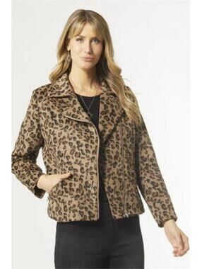 Coco + carmen yvonne moto leopard jacket L/XL